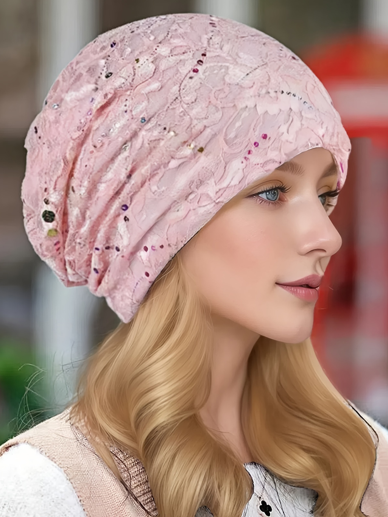 Women's Breathable Lace Turban Hat Spring Summer Thin Hijab Caps Fashionable Elastic Headscarf Soft Comfortable Sleep Cap