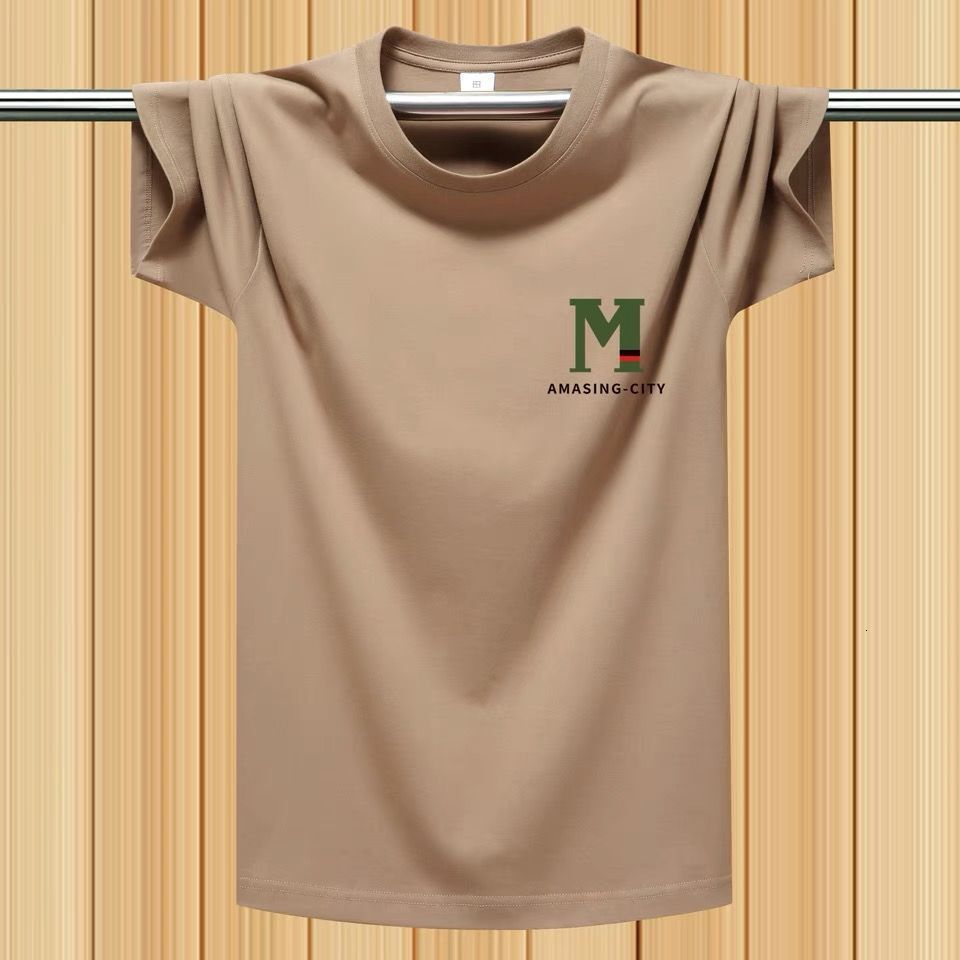 Heavyweight short-sleeved T-shirt for men, loose-fitting top, summer style, plus size, pure white, basic tee
