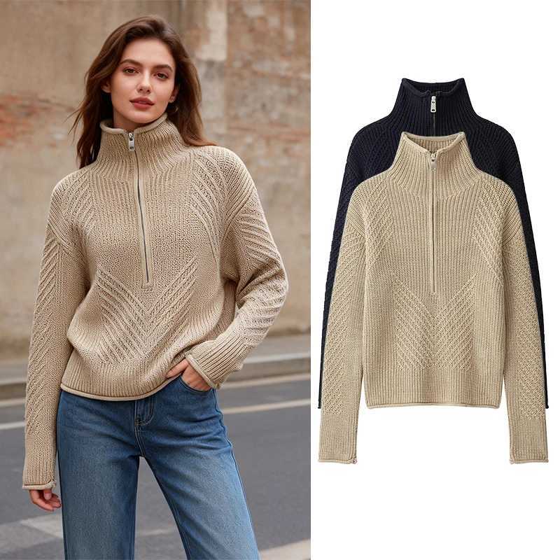 Women's Sweaters Women's Sweaters Autumn Fashion Zipper knit Pullovers Winter Women Stand Collar Long Sleeve Sweaters Casual New Pullovers