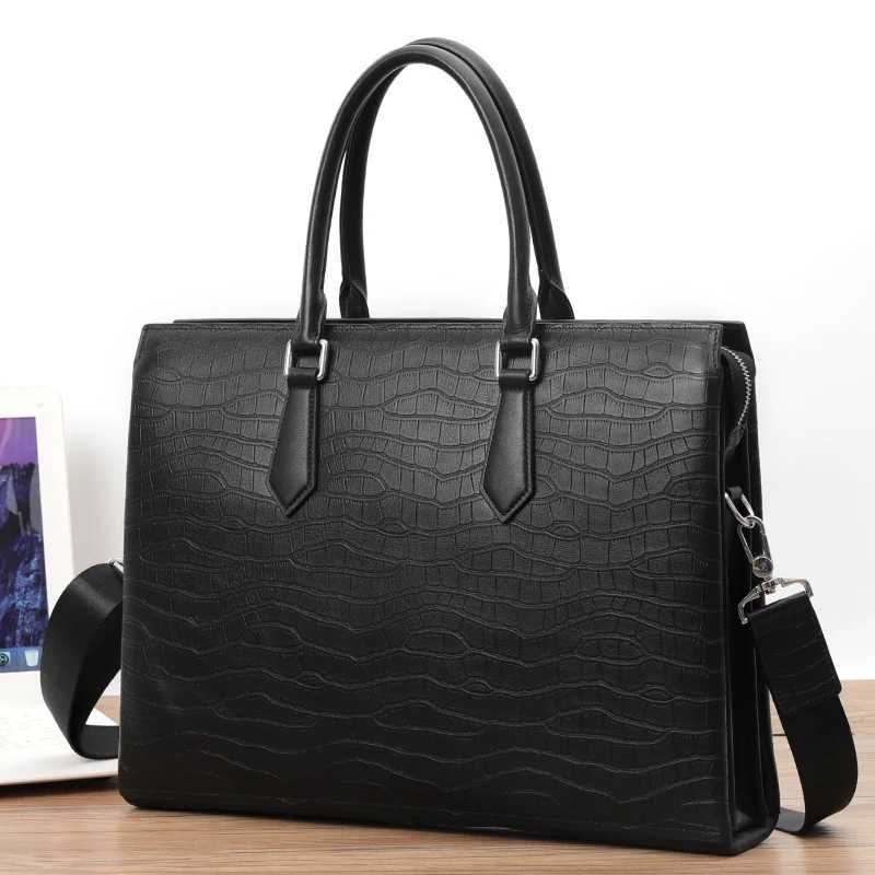 Briefcases Top Quality Men Bag Head Layer Cowhide Briefcase Genuine Leather Office men Handbag Tote Bags Laptop A4 Portfolio Bags H260923