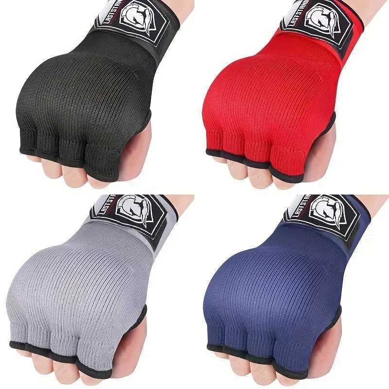 Finger Protective Gear Gel Half Boxing Gloves MMA Sanda Gym Training Quick Hand Wraps Glove With Wrist Strap Boxing Sports Bandages Accessories N260