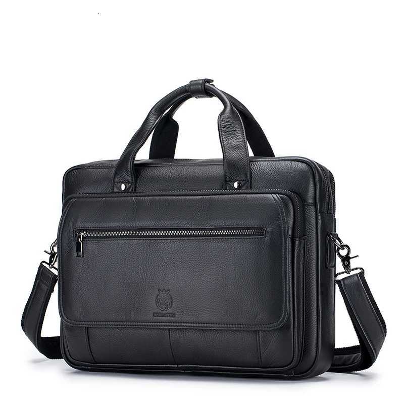 Briefcases Genuine Leather Men Hard Shell Vintage Briefcase 16 Inch Office Business Computer Bag H260923