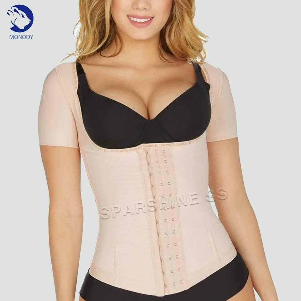 Short Women's Shapers Fajas Sleeve Shaping Top Breasted Waist Body Sculpting Clothes Fitness Shaper Abdomen Clothes Slimming Underwear J260923