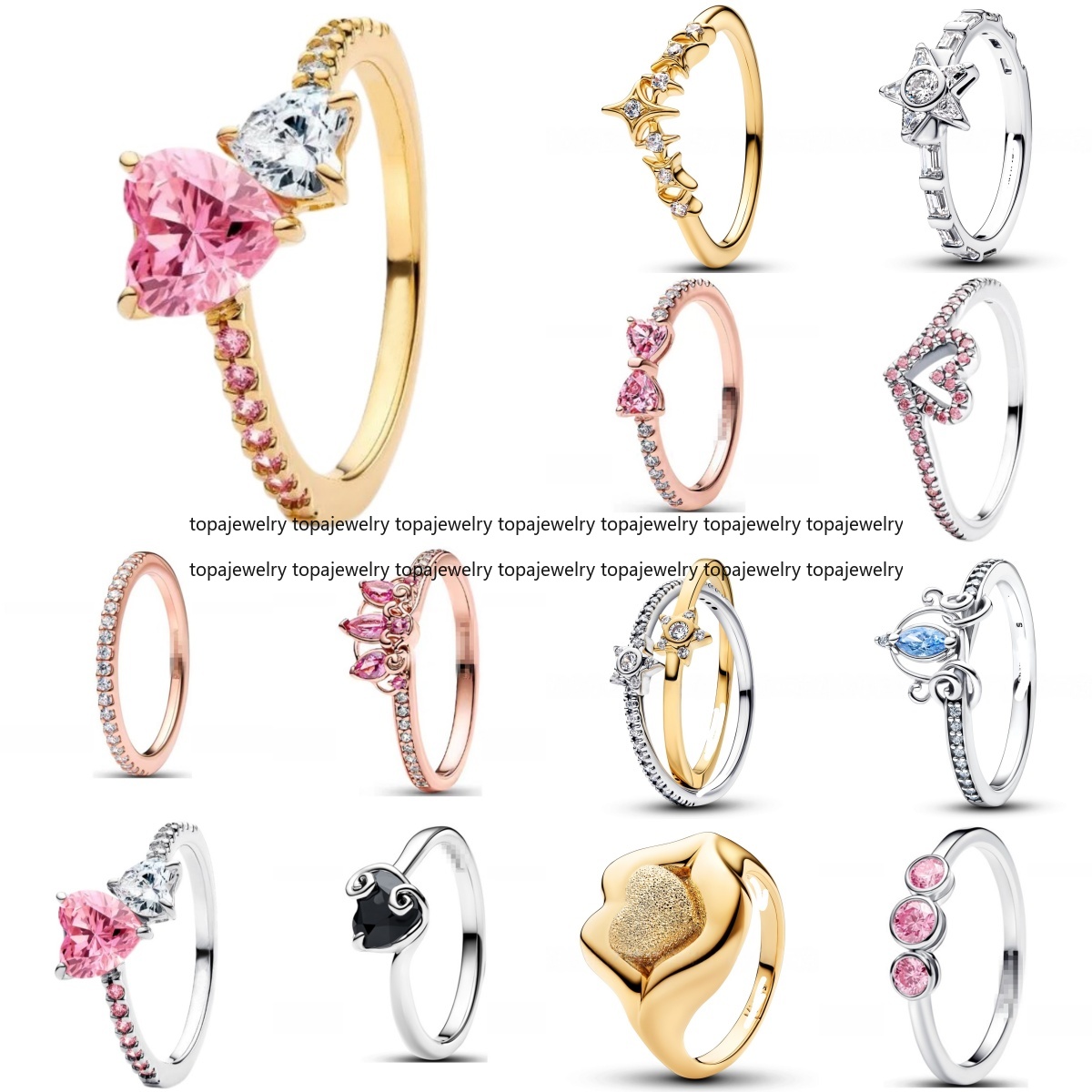 Ring jewellery designer for women NEW Double Heart Pink Clear Sparkling Ring band ring 925 Silver gold ring Wedding ring Gold ring Luxury jewelry Ch