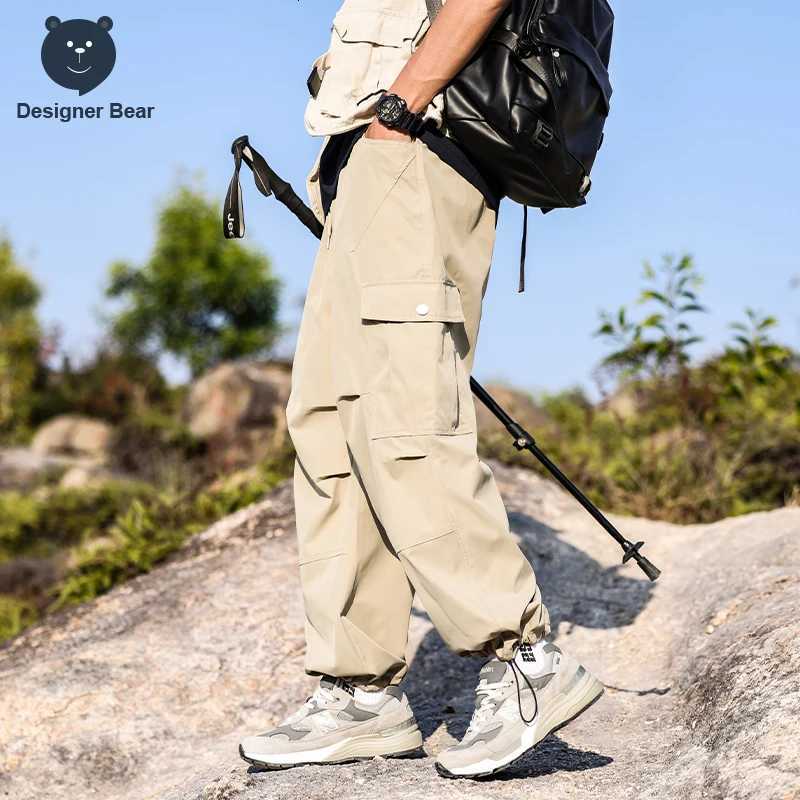 Men's Pants Spring Summer Men's Baggy Cargo Pants Outdoor Wide Leg Trousers Work Casual Pants Khaki Tactical Fishing Overalls Male Plus Si