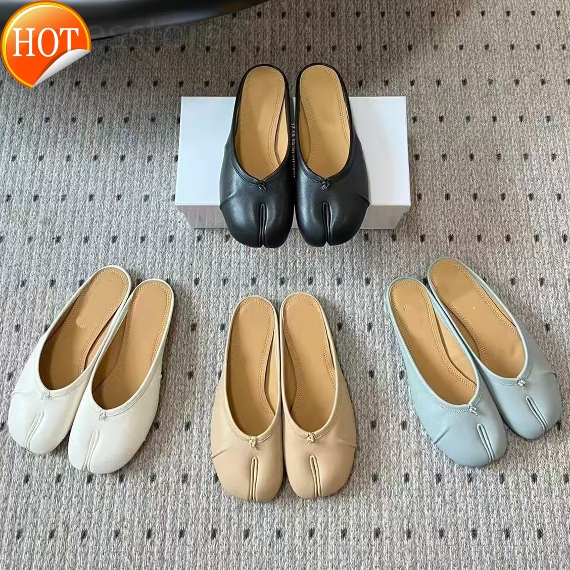 Top quality brown mules shoes Flat sandal slides Suede Casual slipper Beach tabi flats Luxury designer for womens Vacation With box 35-41 bag9