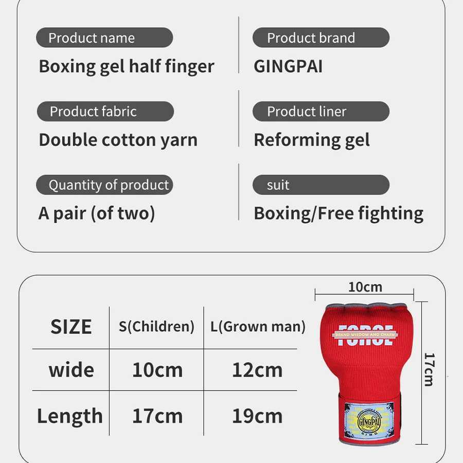 Gel Protective Gear Adult Child Half Finger Boxing Gloves Boxing Muay Thai Free Training Lazy People Fast Binding Hand Strap Men and Women N260923