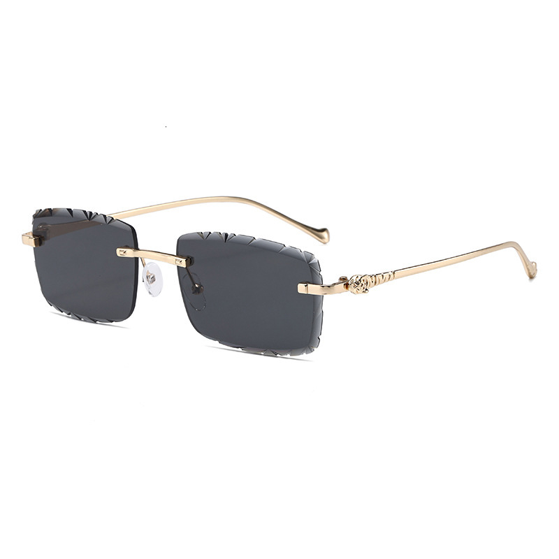 Luxury Fashion Designer Sunglasses New Stylish Simple Frameless Cut-Edge Serrated Sunglasses, Ins-Style Personalized Casual Versatile European And A