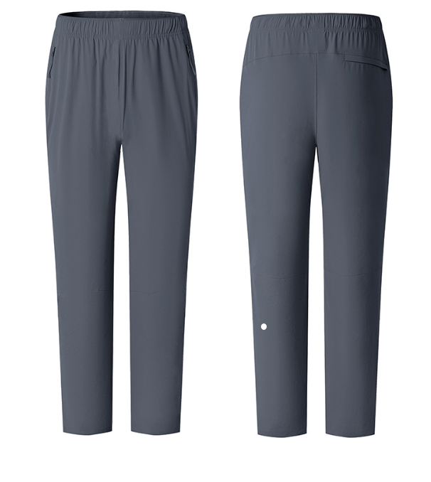 L6618 Men's Training Pants High-Stretch Ice Silk Long Pants Lightweight Quick-Drying Breathable Outdoor Water-Resistant Sports & Casual Pants