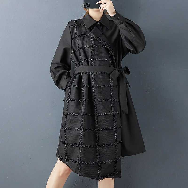 Sleep Lounge Women's long sleeve oversized Black vintage new in dresses for women casual loose midi spring autumn shirt dress elegant clothing