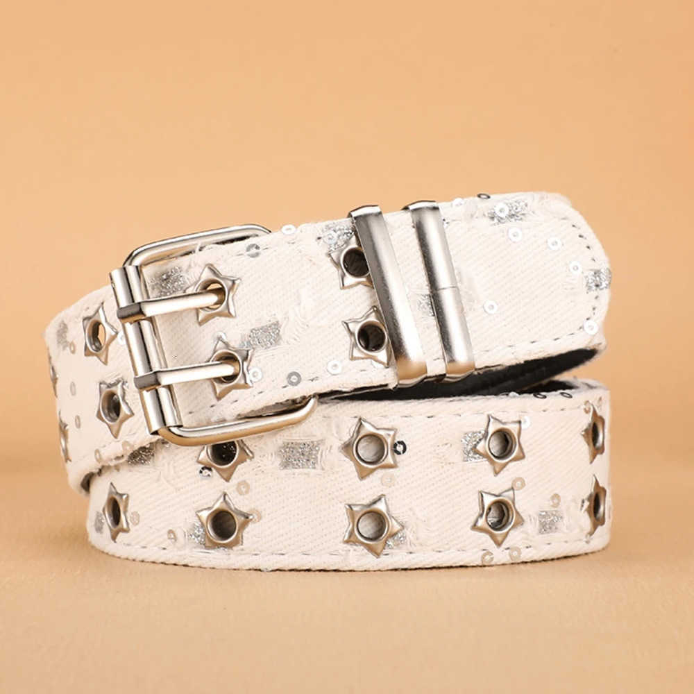 Luxury Belts New Fashion Belt Black Punk Accessories Blue Denim Girdle HipHop Y2k Star Hollowed Pin Buckle WaistbandForMen Women J260923