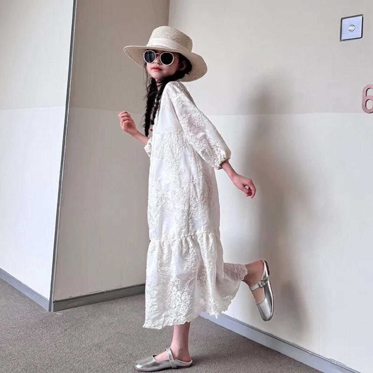 Girls Dress 2026 Perfume New D837 Stylish Parental Coordination Wear: Trendy Children's Ensemble 100% cotton casual Cologne Featuring Soft Tenc