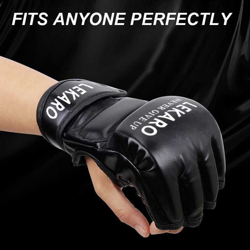 Gear Adult Half-Finger MMA Protective Professional Boxing Gloves for Muay Thai Kickboxing Training N260923