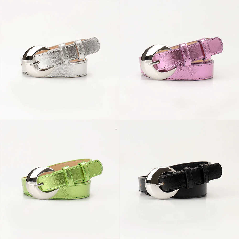 Fashionable Moon-Shaped Versatile Belts Womens Belt Korean-Style Instagram-Inspired Minimalist and Sophisticated Buckle Leather Belt J260923