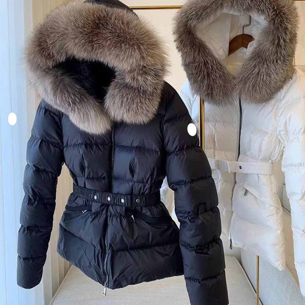 winter jacket women designer puffer jackets fur coat white slim fit doudoune femme outdoor warm waterproof windproof detachable hood full zip down c