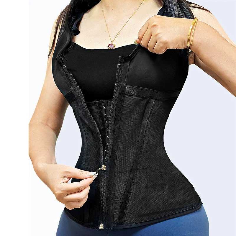 Women Women's Shapers Shapewear Colombian Fajas Waist Tummy Control Vest Body Shaper 17 Steel Bones 3-Row Hooks Zipper Adjustable Strap J260923