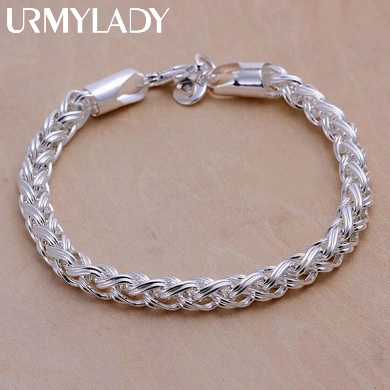 Wholesale 925 Sterling Silver Bracelets Jewelry chain women lady men 6mm 4MM high quality valentine gift beautiful factory price ddmysat