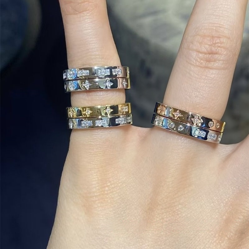 Apmmonacos Diamond Ring For Men Luxury Jewelry Simple Pig Nose Metal Plated Gold Bague Designer Elegant Wedding Ring High Quality Anillo Hundred Tak
