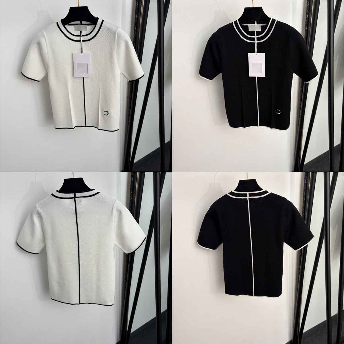 Fashion Letter T Shirt Short Sleeve Sweater Top 2 Colors Stripe Designer Tank Tees Trendy Knit Charm Girls Tank Tops Clothing