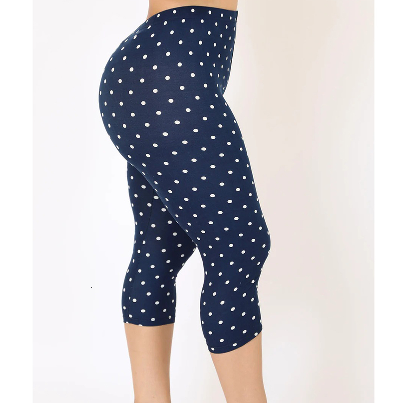 Women Y2K Vintage Pants Dots Print Elastic Waist Spring Summer Casual Cropped Stretch Crop Leggings Skinny 260907