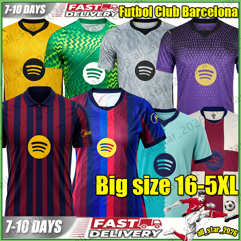 Big size 4XL 5XL LAMINE YAMAL LEWANDOWSKI Bar Soccer Jerseys PEDRI RAPHINHA GABRIEL JESUS 2027 2028 Brace football shirt ADEYEMI FERMIN OLMO GORDON