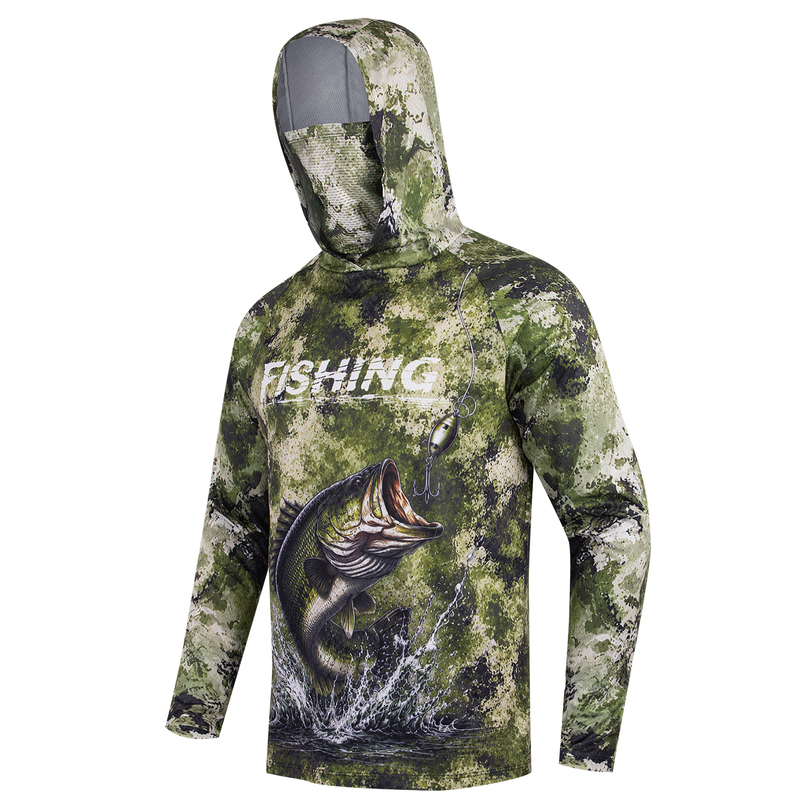 Mens and Womens Hooded Mask Style Fishing Suit Quick Drying Sun Protection Long Sleeved Shirt w260923