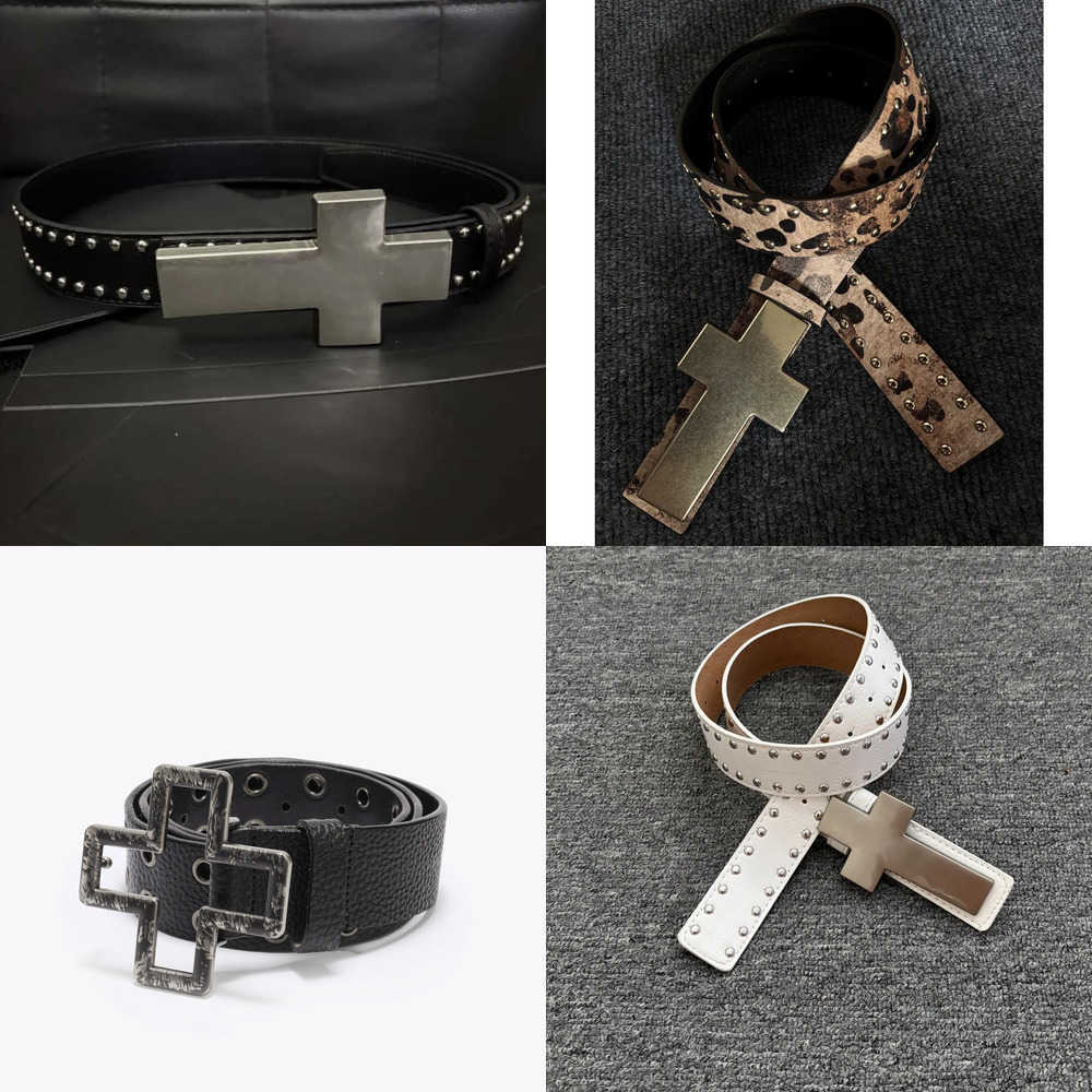 Style Harajuku Belts Subculture Punk Studded Cross Belt Burst Pattern Hip Hop Street Style Men's Belt Rock Party Music Festival Belt J260923
