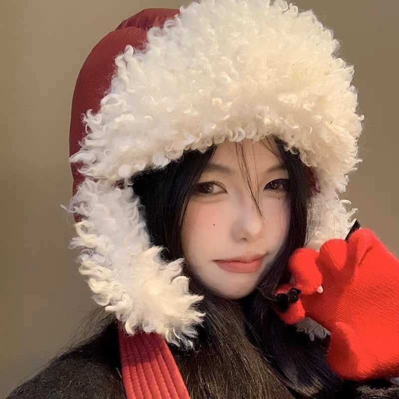 New Winter Lightweight Down Wool Lei Feng Men and Women Windproof Thickened Fleece-lined Warm Ear-protecting Cotton Hat for Riding S260924PBV1