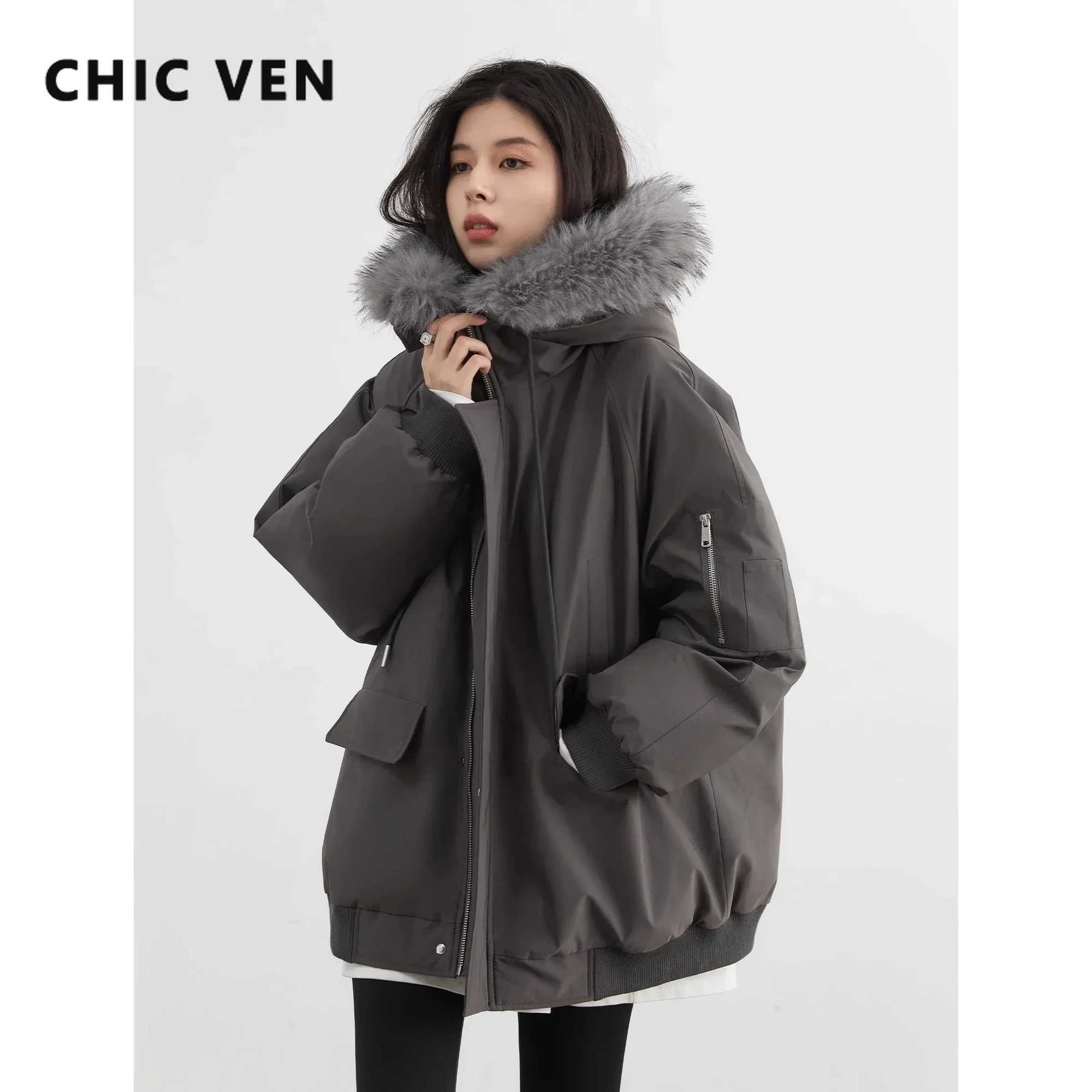 CHIC VEN Women Parkas Loose New Loose Hooded Coat Workwear Female Jacket Office Lady Clothing Warm Thick Autumn Winter 2024 Z260924