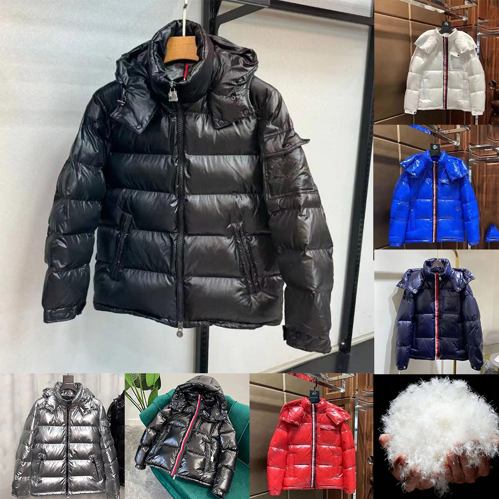 Mens Down Puffer Jacket with Zip Up White duckdown Doudoune Warmer jacket Designer Glossy Surface Winter Waterproof Windproof Mens Coat Size S-4XL C