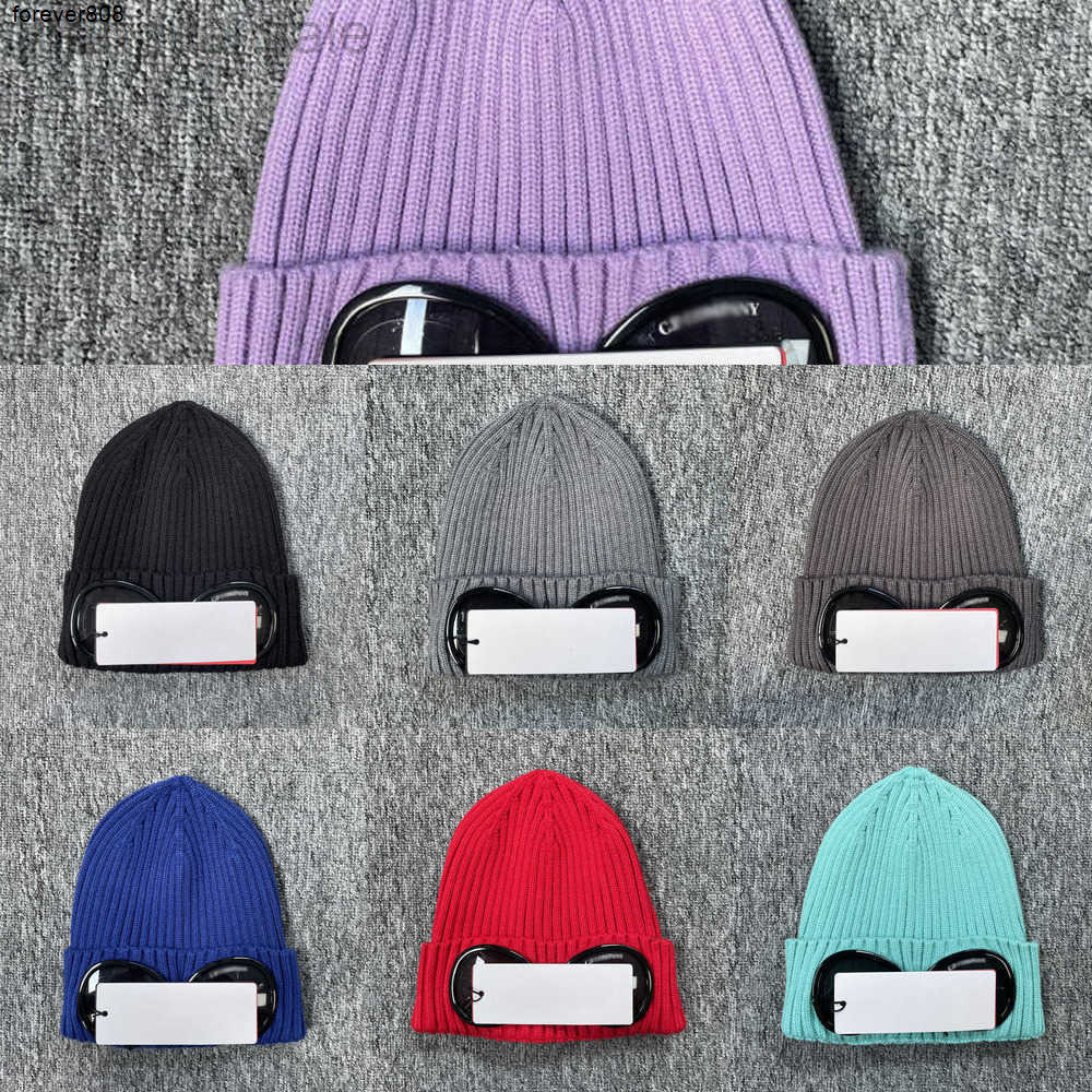 Beanie/Skull Caps Cp Beanie/Skull Caps Two Lens Glasses Goggles Beanies Men Knitted Hats Skull Caps Outdoor Women Uniesex Beanie Black Grey Bonnet G
