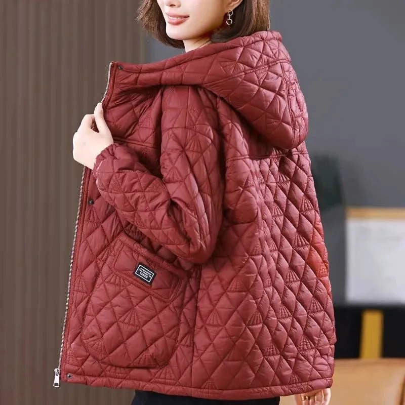 Middleaged Mother Loose Casual Womens Winter Parka Coat Comfortable Long Sleeve Highend Ladies Down Cotton Jacket 260928