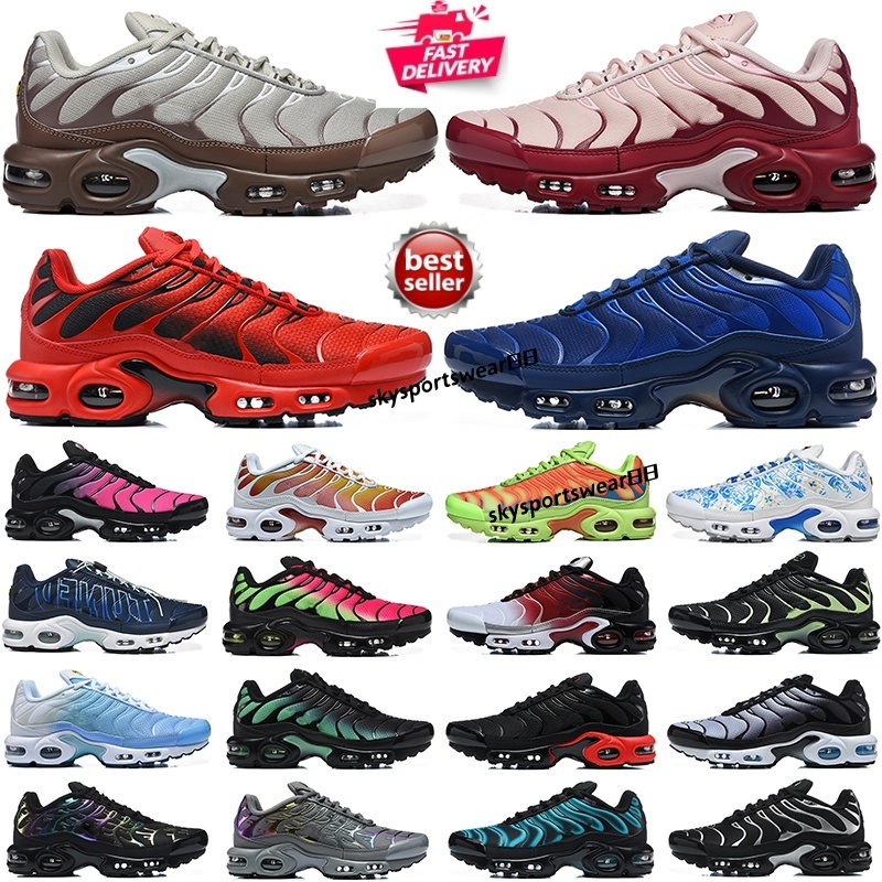 Designer Tn Tns Plus Running Shoes Mens Trainers Tnss Men Women Triple White Black Sky Blue Gradient Dusk Unity Tennis Breathable Outdoor Sports Sne