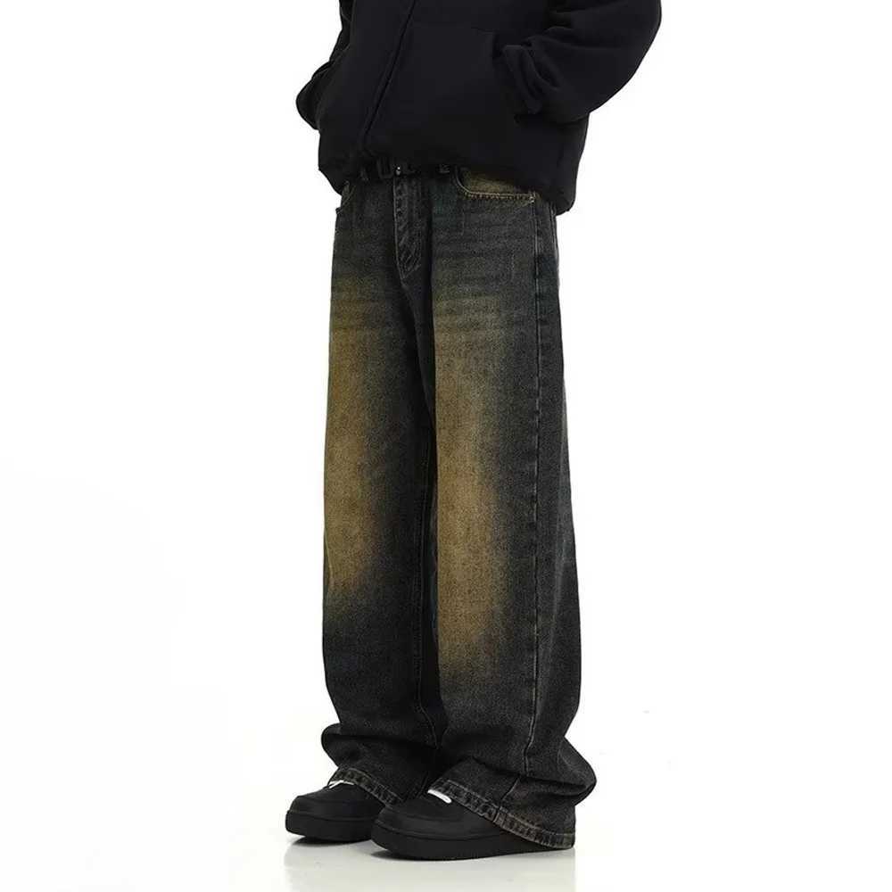 Mens Retro Casual Washed Jeans Personality American Streetwear Straight Versatile Trouser Fashion Men'S Clothing Jeans Summer S260924DYIP