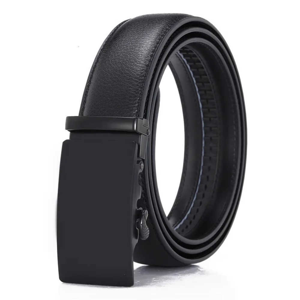 3.5cm Width High Belts Quality Second Layer Cow Leather Belt for Men Business Gold Automatic Buckle Black Plus Size 130 140 150 160cm J260923