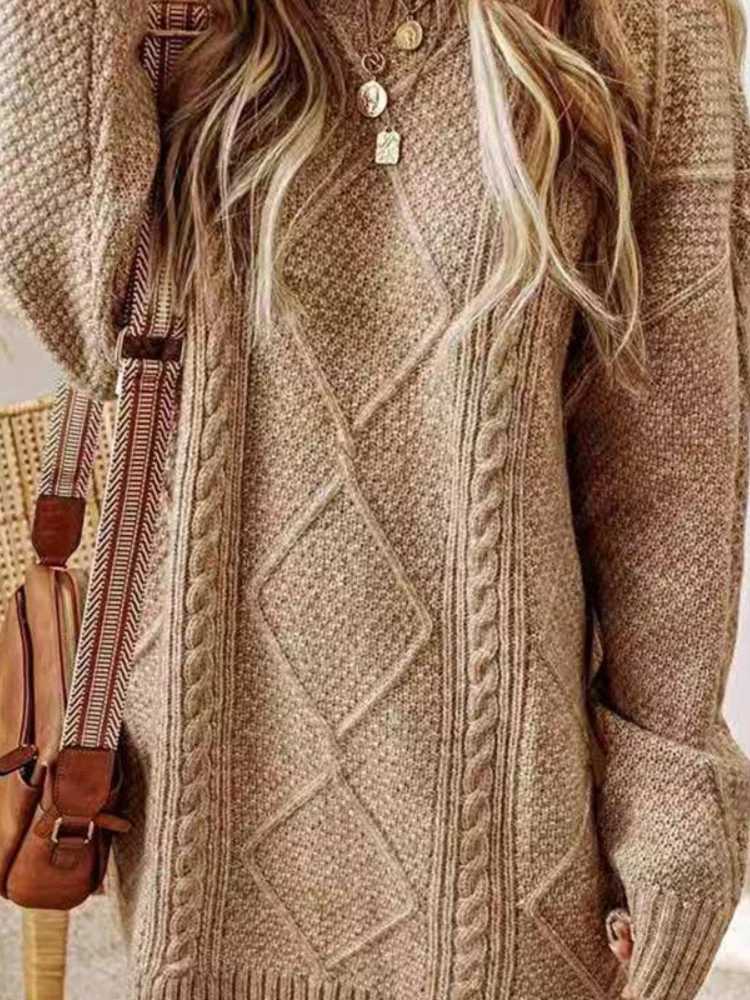 Women's Sweaters New Sweater Dress Long Sleeve Cardigan Y2k Tops Autumn Winter Khaki Knitted Sweaters Spring Top Jumpers Pullovers Maxi Dresses