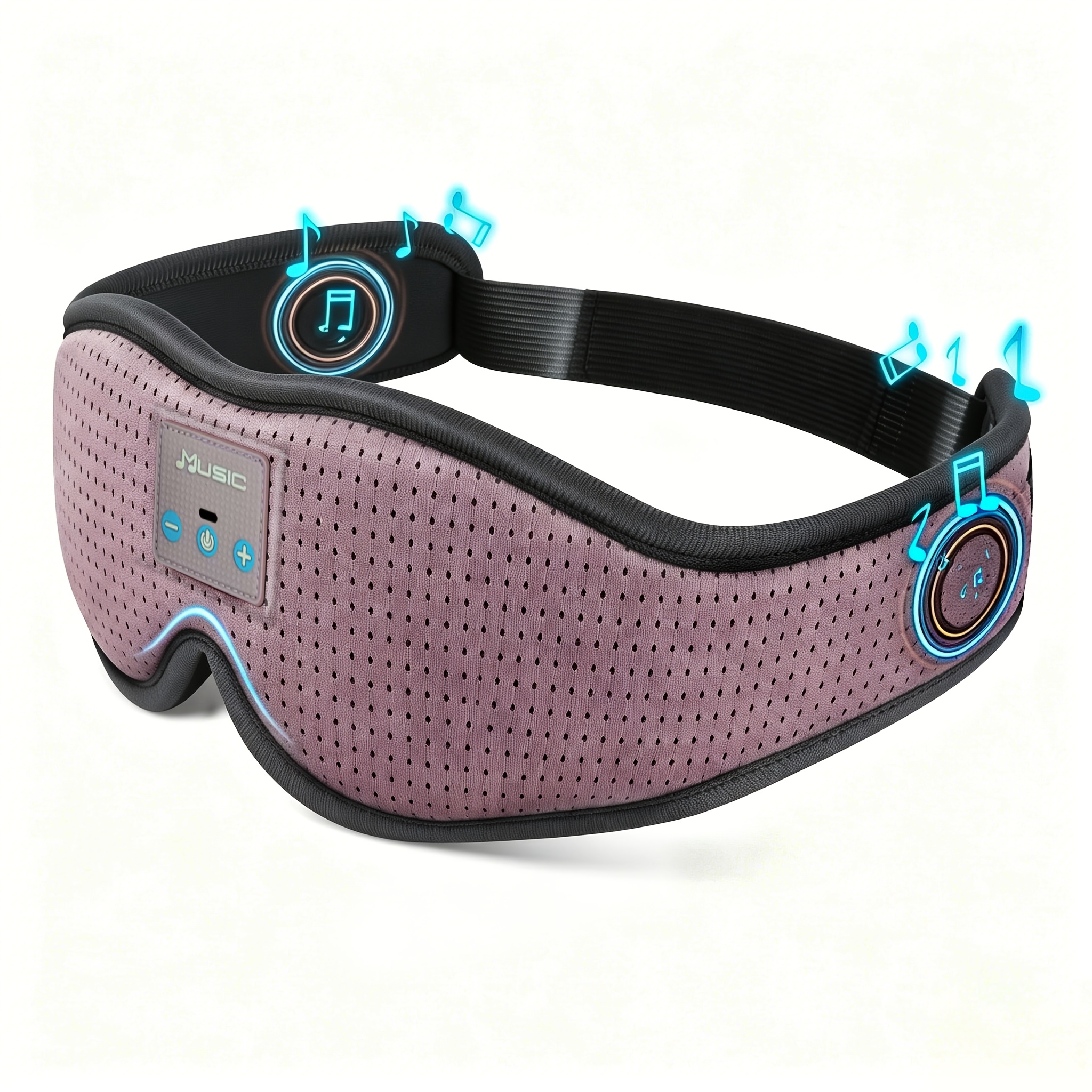 2026 Nouveaux écouteurs de masque de sommeil bloquant la lumière 3D, Bluetooth 5.3, appel binaural, son stéréo, cadeau d'Halloween en maille douc