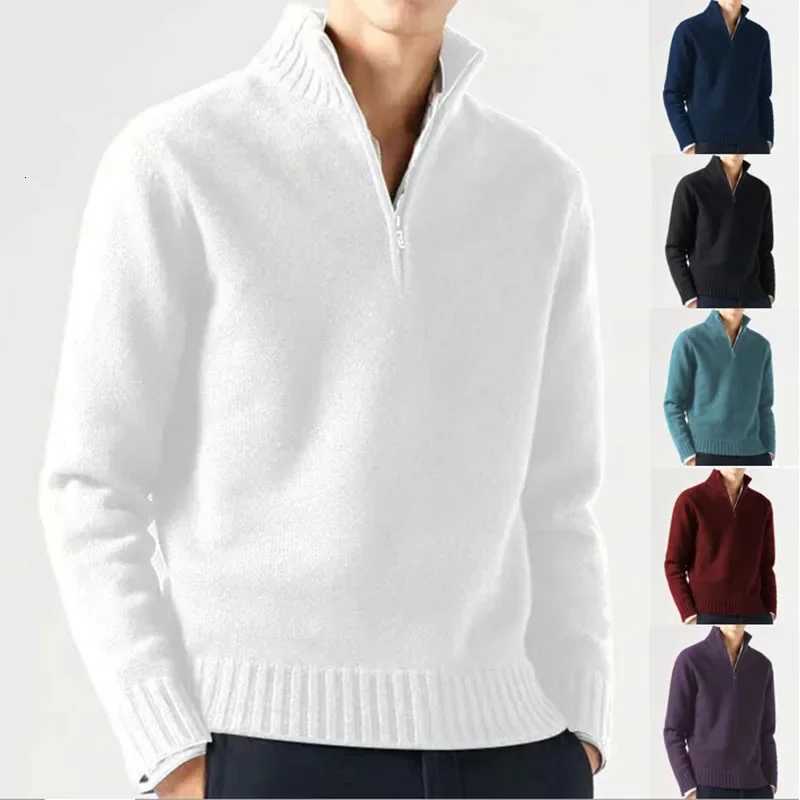 Zipper Men's Sweaters Jumpers Men White Pullovers Autumn Winter Spring Sweaters Sweater Jumpers Elegant Streetwear Y2k Tops Short Jumper C26092