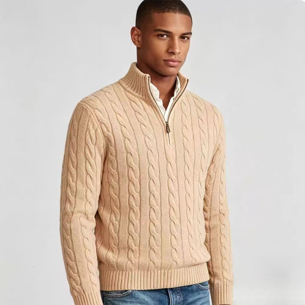 polo sweater men quarter zip designer knit sweaters mens over uomo half zipper luxury casual small horser jumper autumn wool women hoodie chandail c