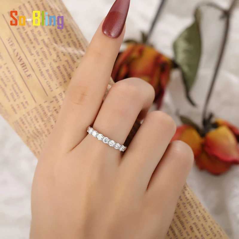 Rings So-Bling S925 Sterling Band Silver Rings For Women Elegant Fine Cubic Zirconia Ring Bridal Wedding Engagement Women Trendy Jewelry N260924