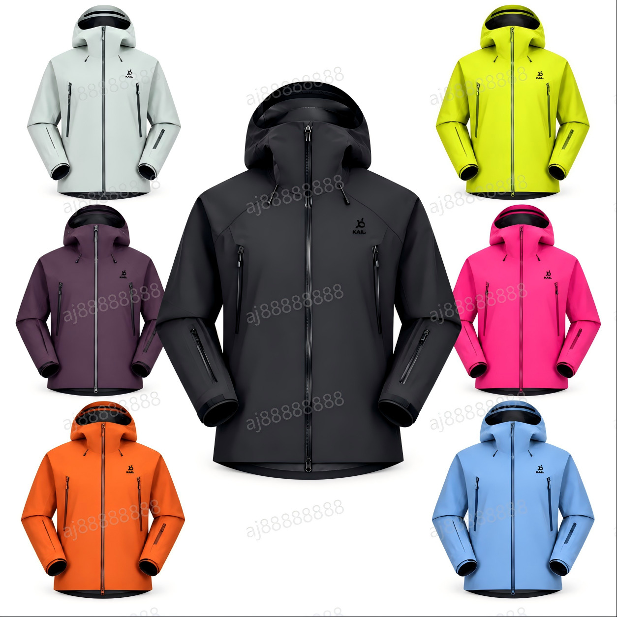 Kailasiy Unisex Waterproof Windproof Hooded Outdoor Shell Jacket Lightweight Breathable Hiking Trekking Jacket
