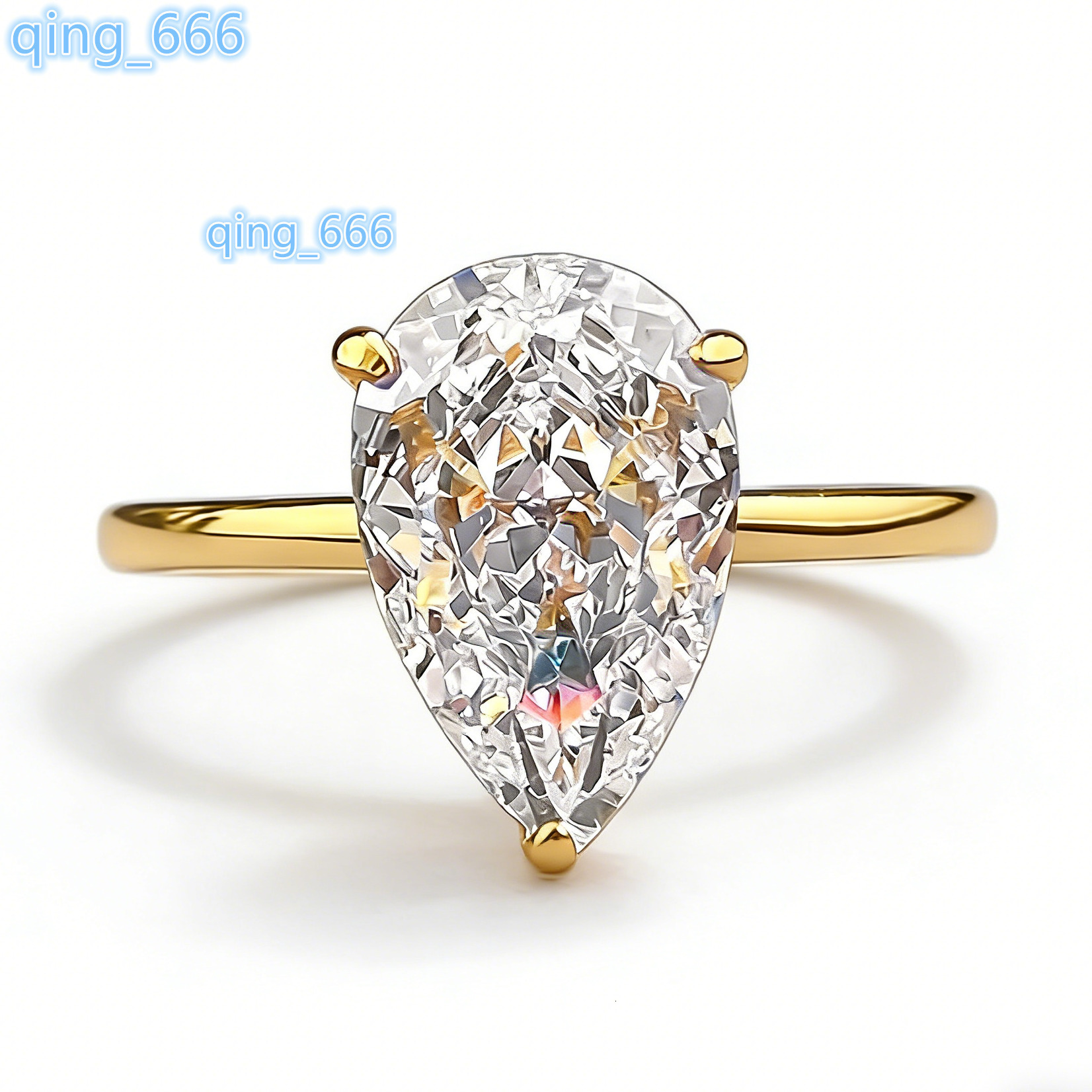Luxury Women 925 Sterling Silver Pear Cut 7*11mm 5A diamondia Ring Engagement Wedding Iced Out Diamond Rings Jewelry Wholesale