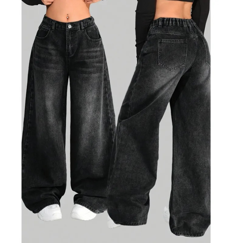Jeans da donna larghi stile street pantaloni larghi denim casual con tasche oblique per un look alla moda 260920
