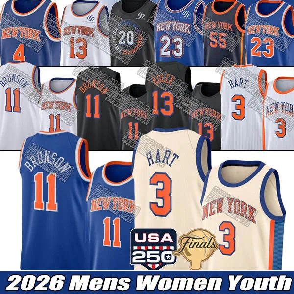 New York ny Knickss Jersey Jalen Brunson Mikal Bridges OG Anunoby Josh Hart Miles McBride 2026 city Basketball Jerseys