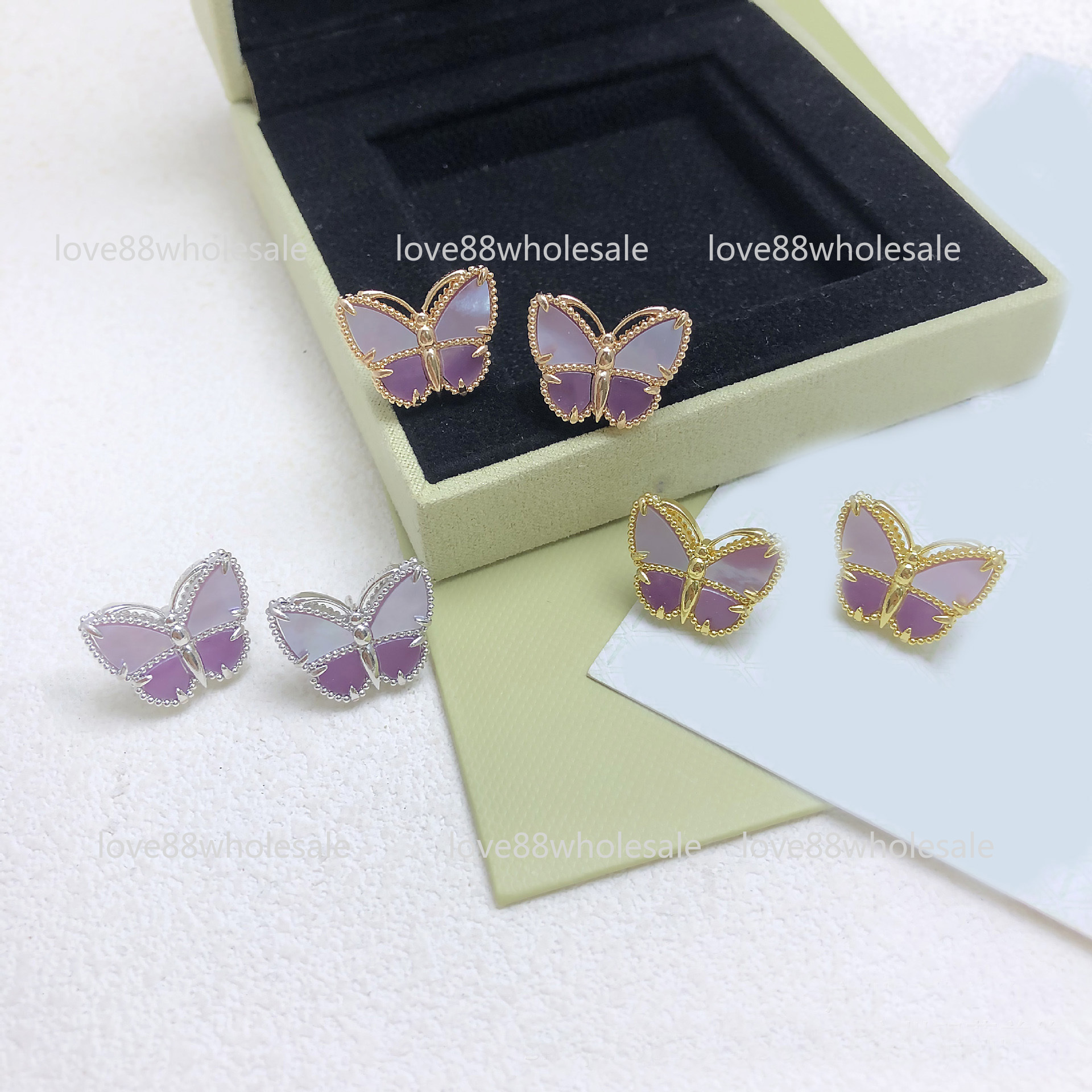 Luxury Designer Earrings Ear Stud Butterfly Earrings Charm Pendant Dangle Ear Stud EarringsGold Silver Plated Women Wedding Party Designer Jewelry C