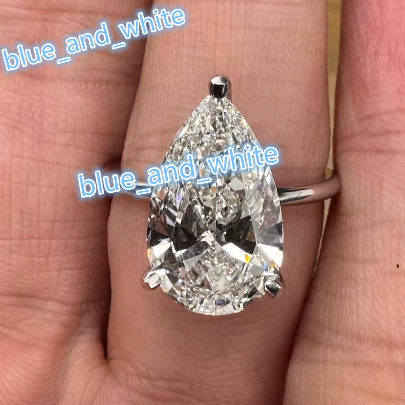 Moissanite Pear Cut Diamond Engagement Signet Ring For Women's original 925 Silver Fine Bridal Proposal Gift For Partner