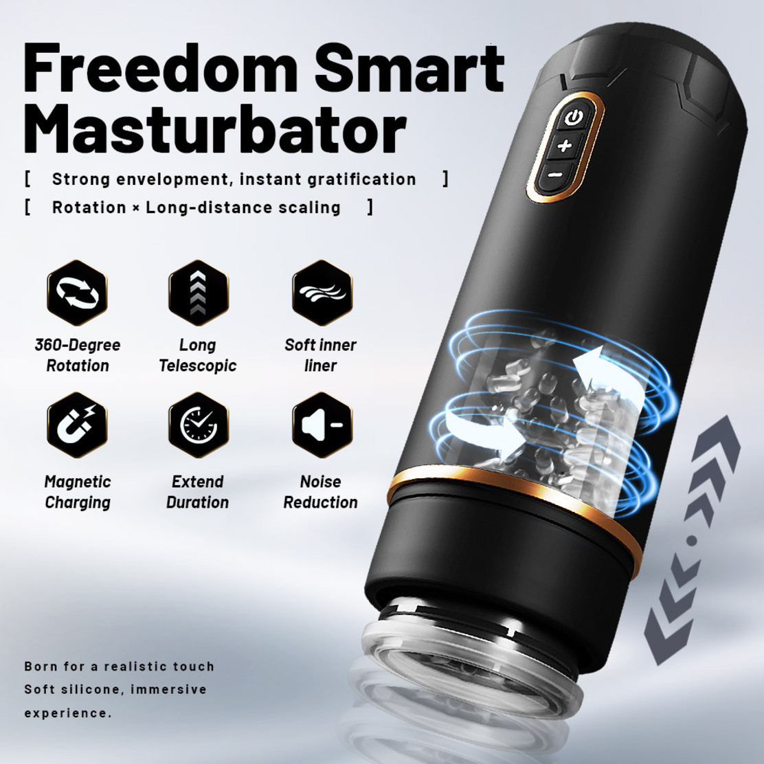 Masturbator New Freedom Telescopic Rotating Aircraft Cup Water Bath Fully Automatic Male Masturbator male intimate soft massage cup Adu JA12