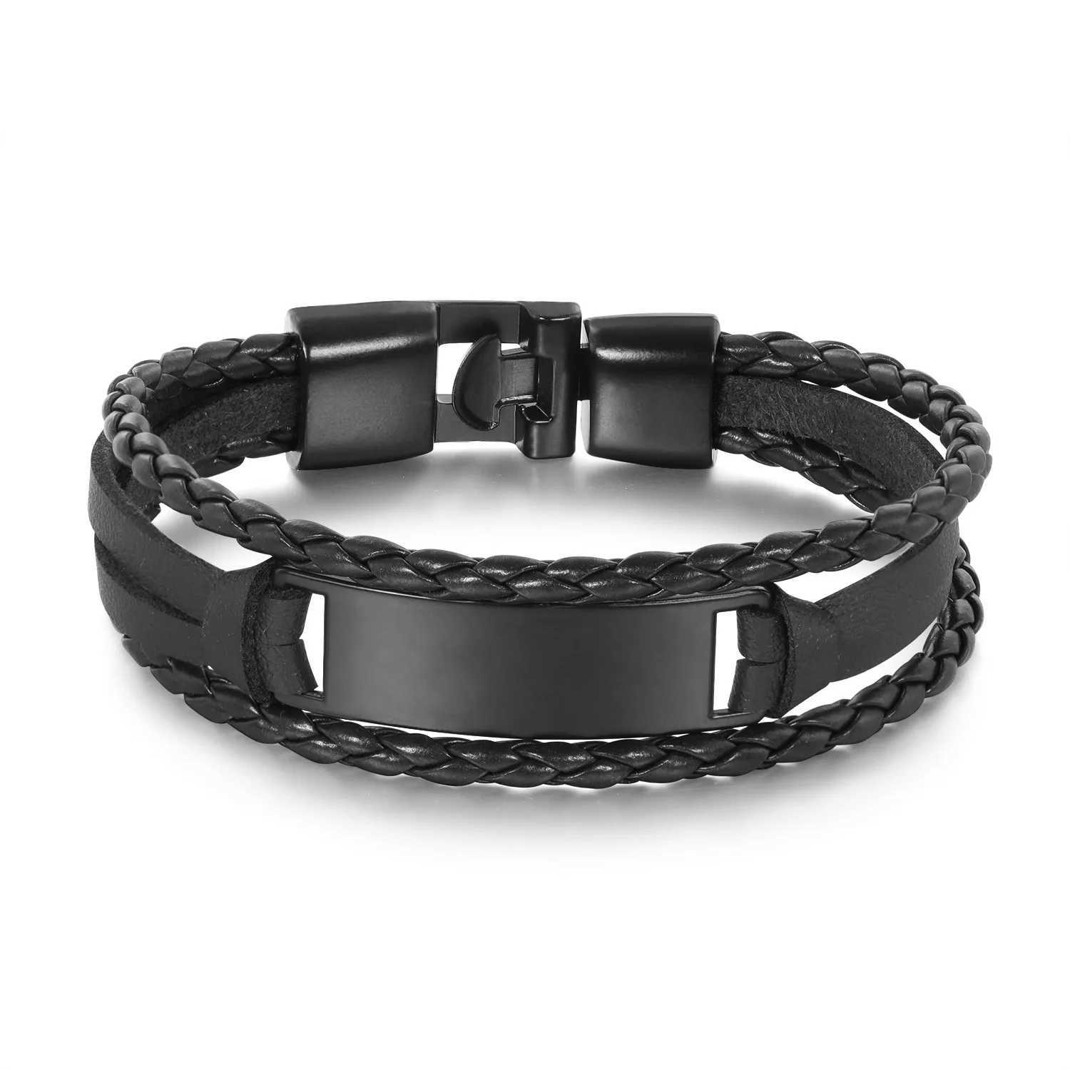 Brazalete grabado personty, pulsera de cuero con nombre personalizado para hombre, pulseras de identificación de cuerda hechas a mano para salvar vi