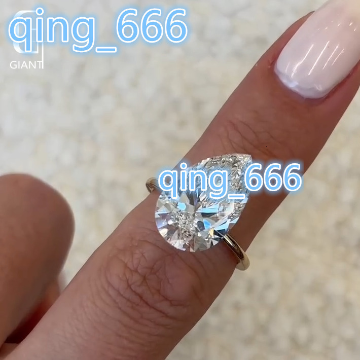 14k 18k Custom Engagement Ring 5ct Pear Cut Lab Grown Diamond IGI Certified DEF Custom Diamond Ring Wedding Rings Fine Jewelry