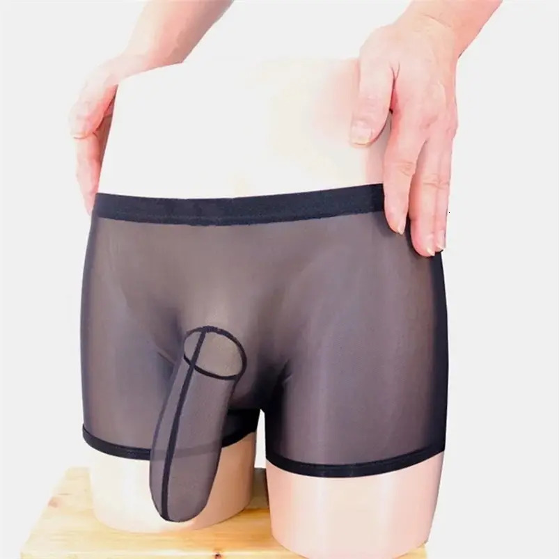 Men's Underwear Men's Underwear The Hot Sexy Mens Transparent Mesh Lingerie Briefs Boxer Penis Cock briefs With Elephant Bulge Black White
